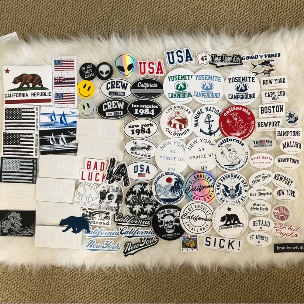NEW NWTRANDOM BRANDY MELVILLE STICKERS BUNDLE PACK Y2K 2000’s STICKER COLLECTION
